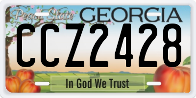 GA license plate CCZ2428