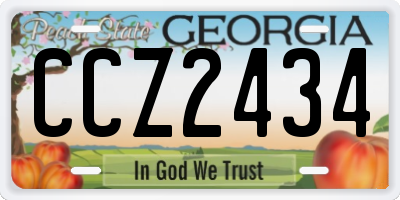GA license plate CCZ2434