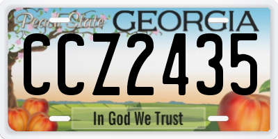 GA license plate CCZ2435