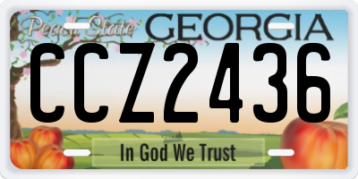 GA license plate CCZ2436