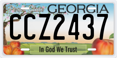 GA license plate CCZ2437