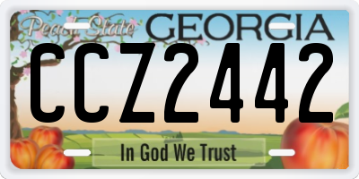 GA license plate CCZ2442