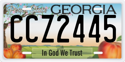 GA license plate CCZ2445