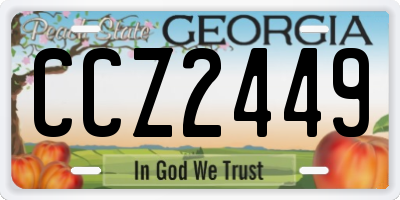 GA license plate CCZ2449