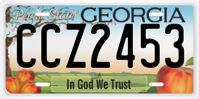 GA license plate CCZ2453