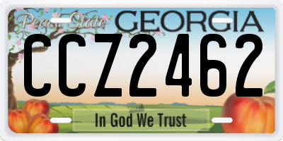 GA license plate CCZ2462