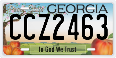 GA license plate CCZ2463