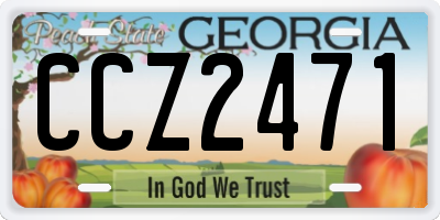 GA license plate CCZ2471