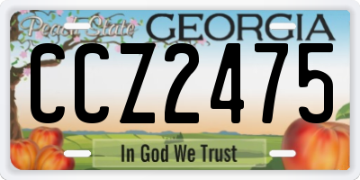 GA license plate CCZ2475