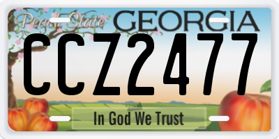GA license plate CCZ2477