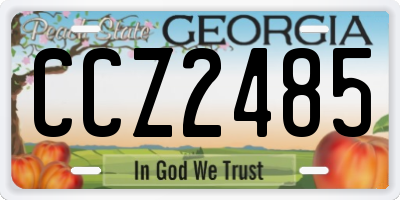 GA license plate CCZ2485