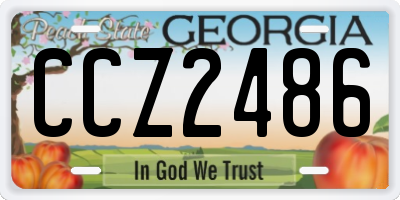 GA license plate CCZ2486