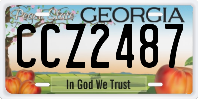 GA license plate CCZ2487