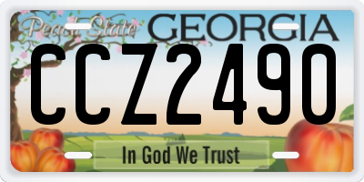GA license plate CCZ2490