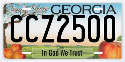 GA license plate CCZ2500