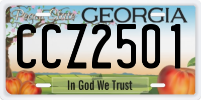 GA license plate CCZ2501