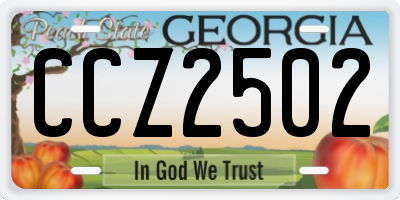 GA license plate CCZ2502