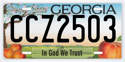GA license plate CCZ2503
