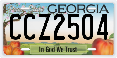 GA license plate CCZ2504