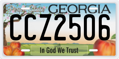 GA license plate CCZ2506