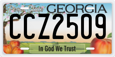 GA license plate CCZ2509