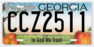 GA license plate CCZ2511