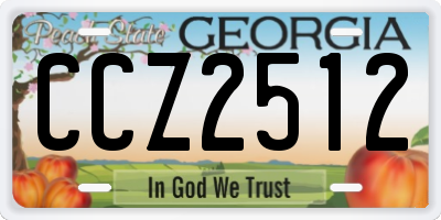 GA license plate CCZ2512