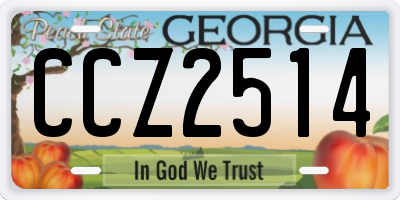 GA license plate CCZ2514