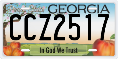 GA license plate CCZ2517