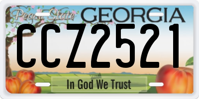 GA license plate CCZ2521