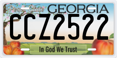 GA license plate CCZ2522