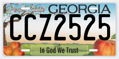 GA license plate CCZ2525