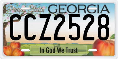 GA license plate CCZ2528