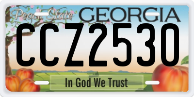 GA license plate CCZ2530