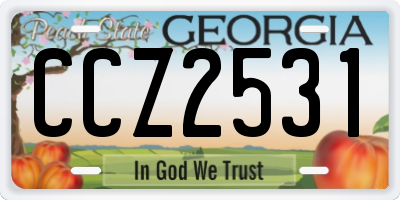 GA license plate CCZ2531