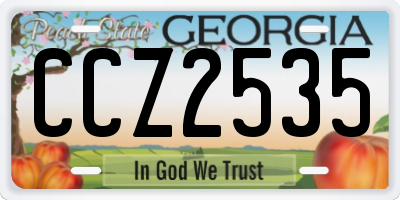 GA license plate CCZ2535