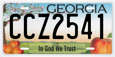 GA license plate CCZ2541