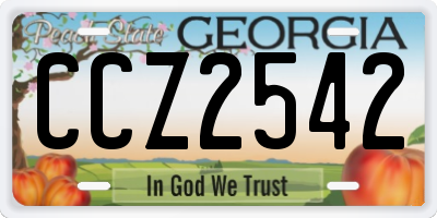 GA license plate CCZ2542