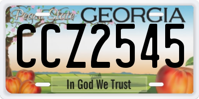 GA license plate CCZ2545
