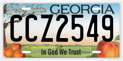 GA license plate CCZ2549