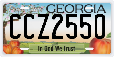GA license plate CCZ2550