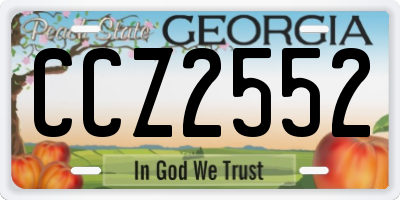 GA license plate CCZ2552