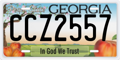 GA license plate CCZ2557