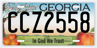 GA license plate CCZ2558