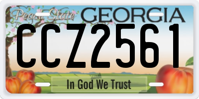 GA license plate CCZ2561