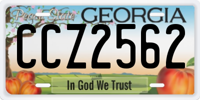GA license plate CCZ2562