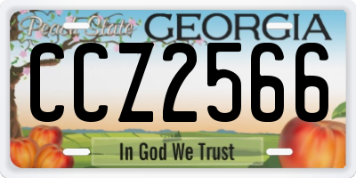 GA license plate CCZ2566
