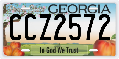 GA license plate CCZ2572