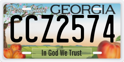 GA license plate CCZ2574