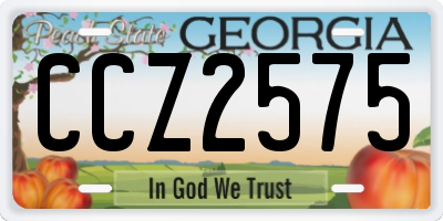 GA license plate CCZ2575